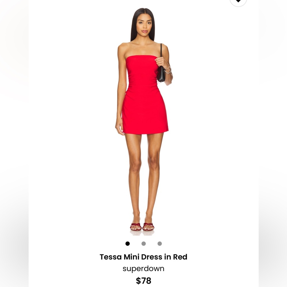 Superdown Strapless Mini Dress in Vibrant Red